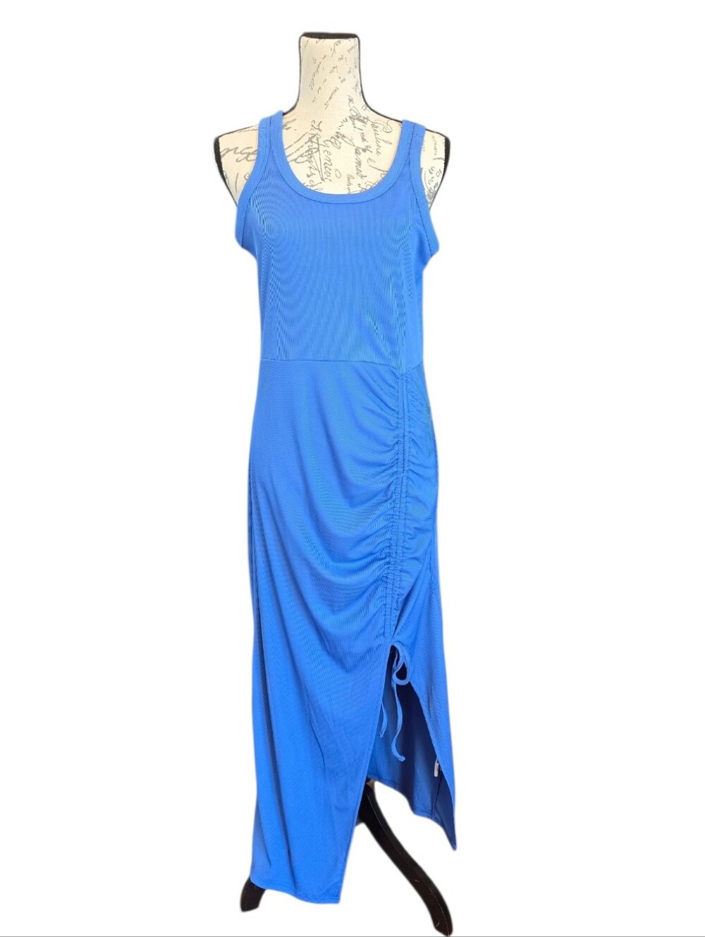 ChicMe Blue Sleeveless Ribbed Bodycon Dress XL